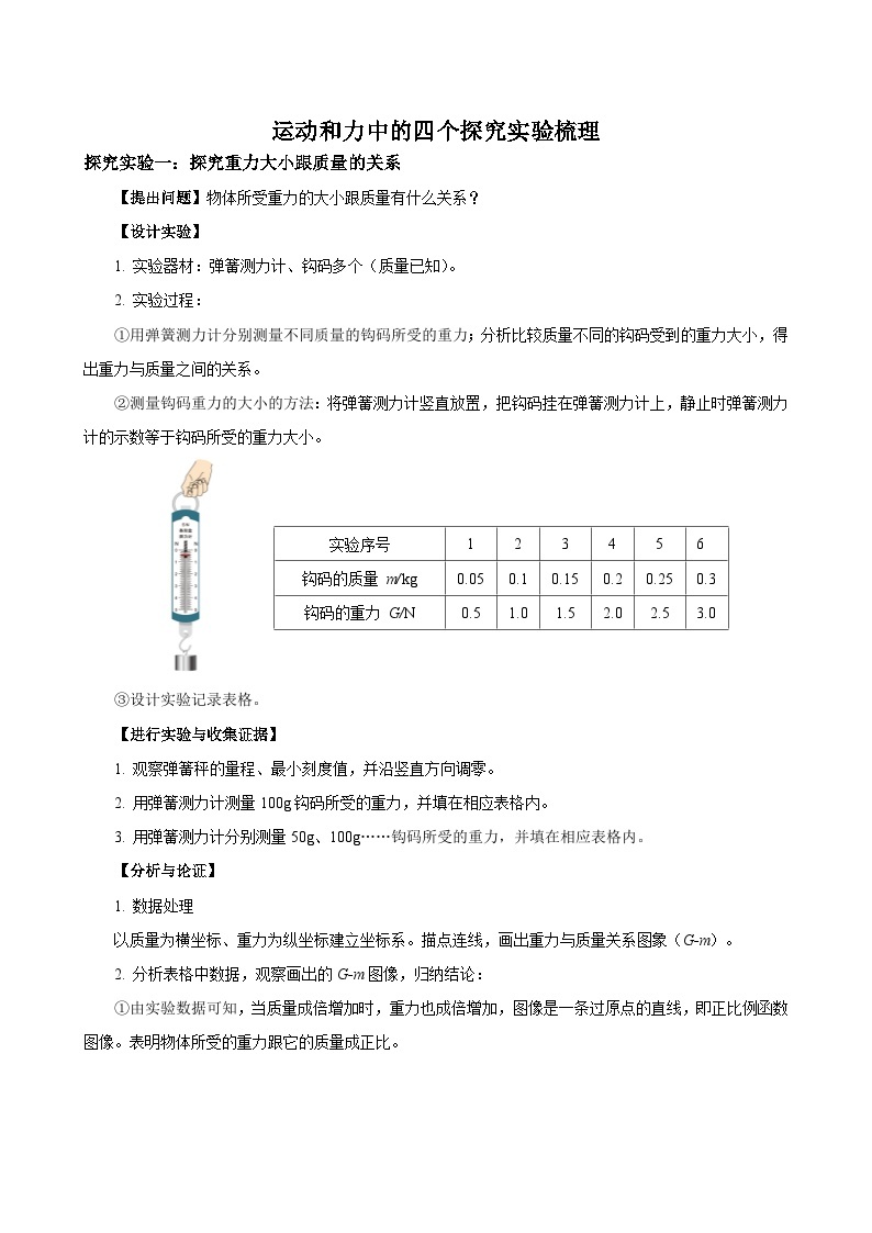 专题08 物理探究实验（3）——运动和力中的4个探究实验（精选练习）-初中物理核心素养提升01