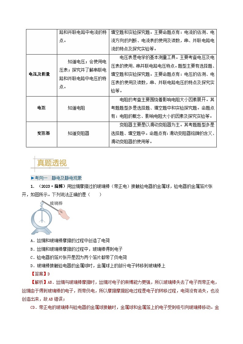 专题13 电流、电路、电压、电阻-备战2024年中考物理真题题源解密(全国通用)(解析版)第2页