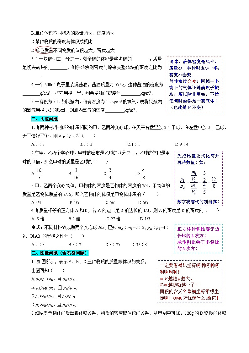2023年中考物理一轮复习讲义--八年级上册期末复习辅导系列《密度题型归类及方法总结》第2页