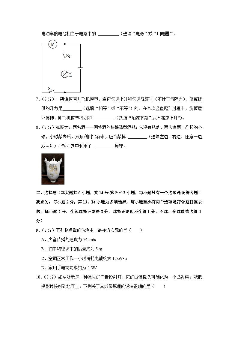 2024年江西省赣州市部分学校中考物理一模试卷02