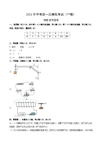 2024年中考第一次模拟考试题：物理（贵州卷）（参考答案及评分标准）