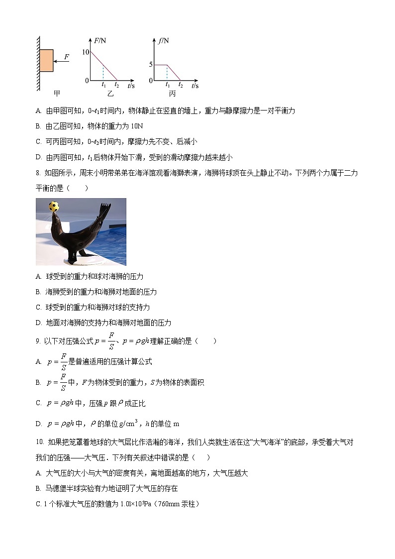 广东省深圳市八年级2022-2023学年下学期期末模拟物理试题(四)03