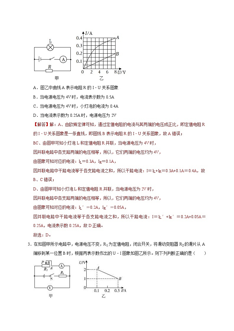 中考物理二轮复习题型专项复习图像题04 欧姆定律(含解析)第2页