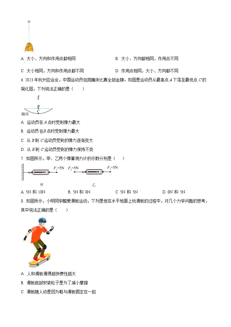 湖南省长沙市长沙县泉塘中学2023-2024学年八年级下学期3月月考物理试题（原卷版+解析版）02