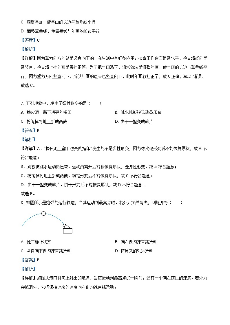 山东省枣庄市实验学校2023-2024学年八年级下学期3月份学习习惯检测物理试题(解析版)第3页