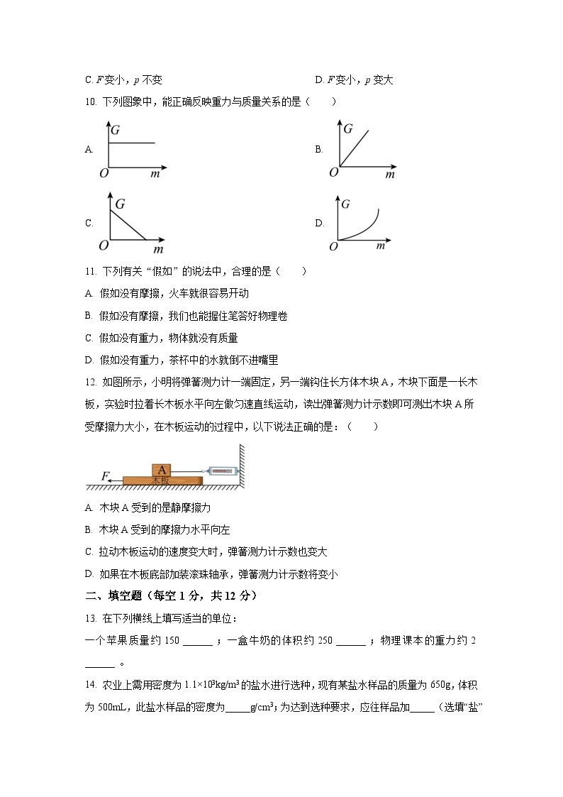 江苏省徐州市东北师大附中2023-2024学年八年级下学期期中物理模拟试题03