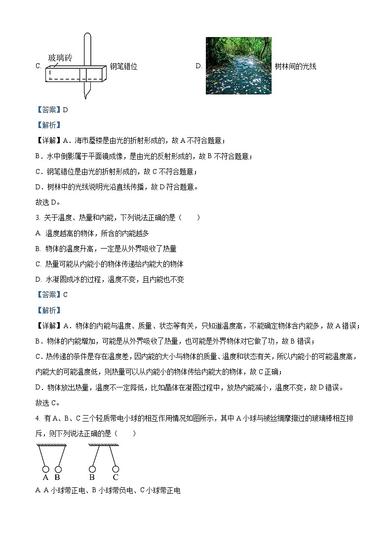 2024年云南省昭通市威信縣中考二模物理試題（解析版）第2頁