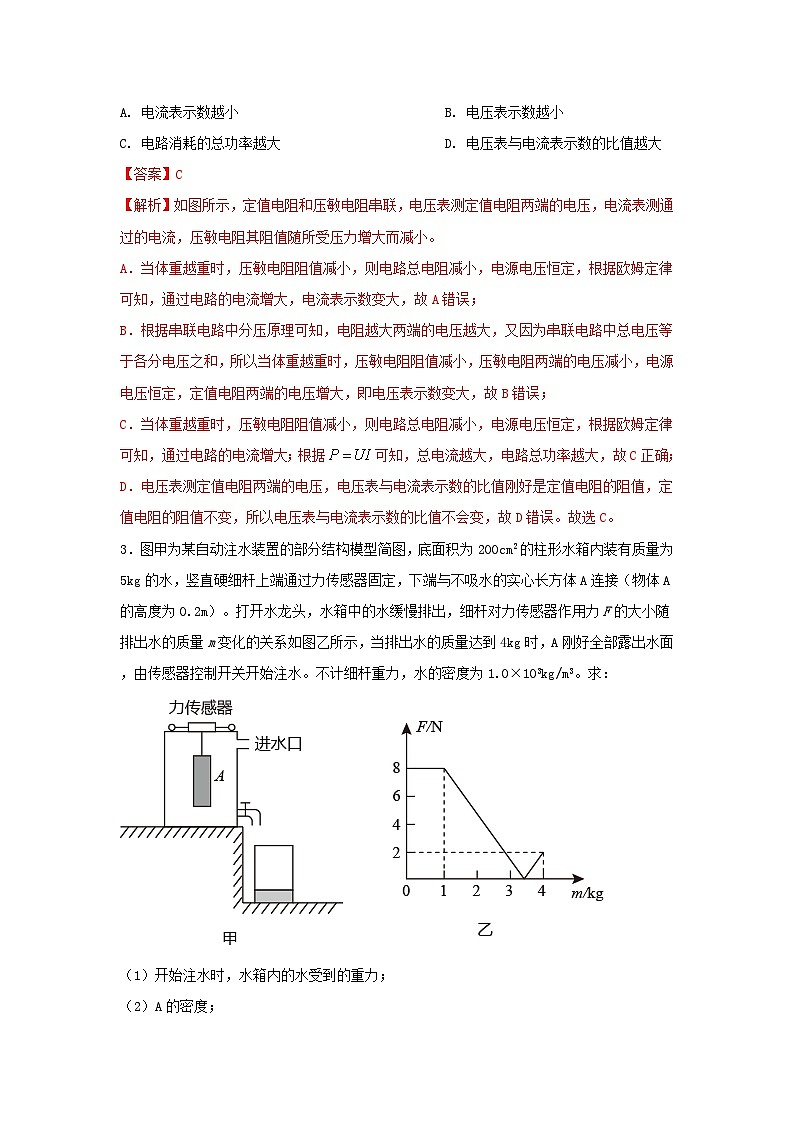 专题06 涉及各类传感器类中考考题(解析版) 第3页