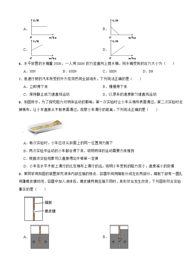 山东省菏泽市2024年八年级(下)期中物理试卷(附答案)第2页