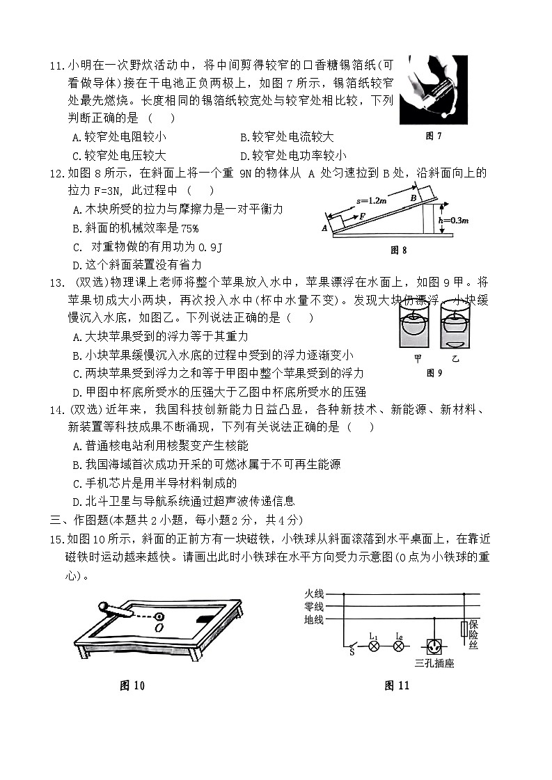 2024年河南省安阳市中考一模物理试题03