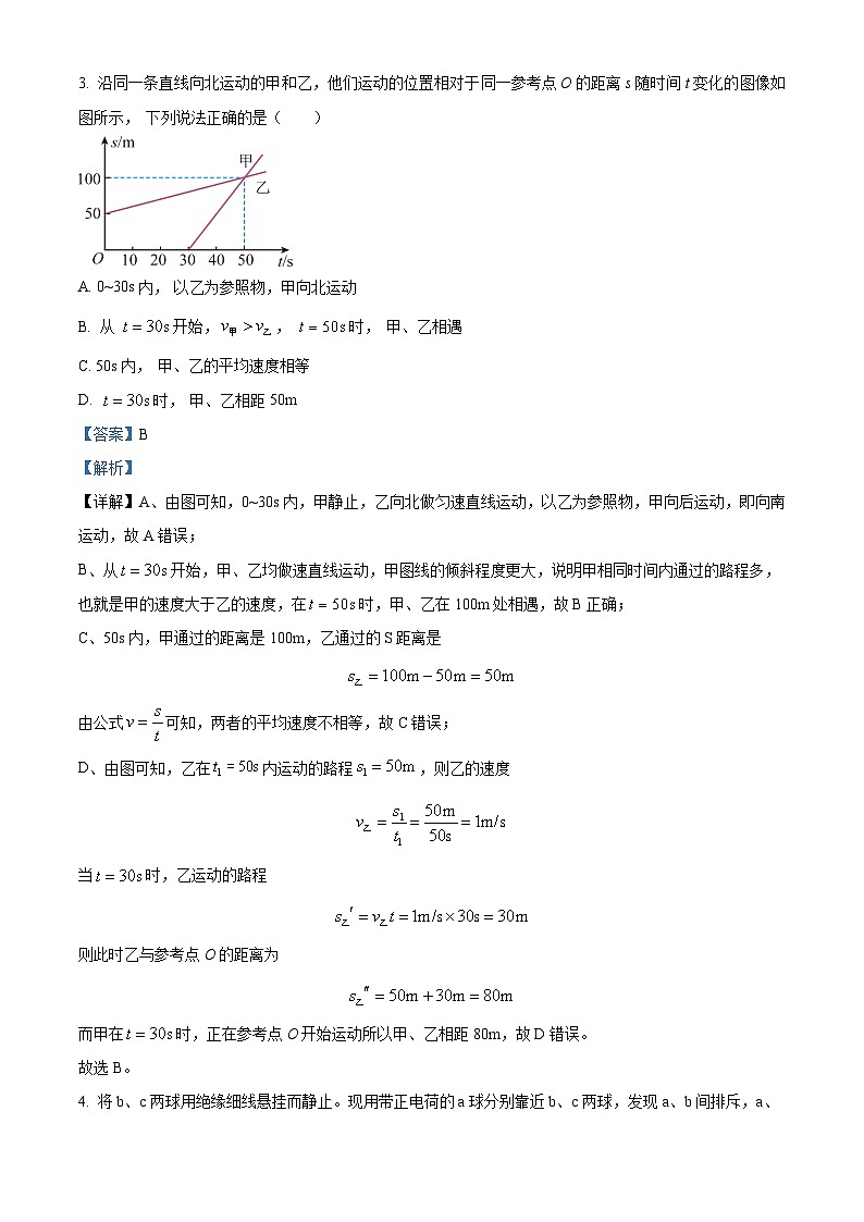 2024年江苏省南京师范大学附属中学宿迁分校中考物理模拟练习(解析版)第2页