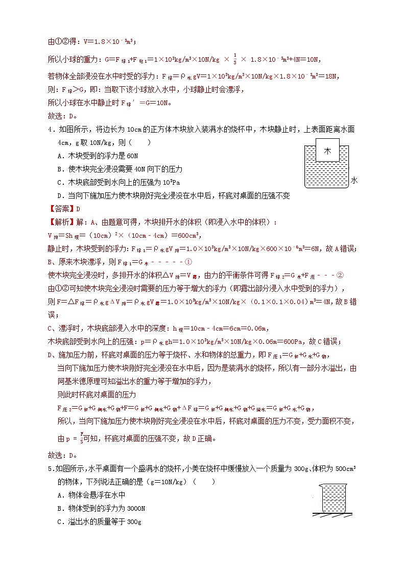 2024年中考物理必考考点专题21浮力基本计算(解析版)第2页