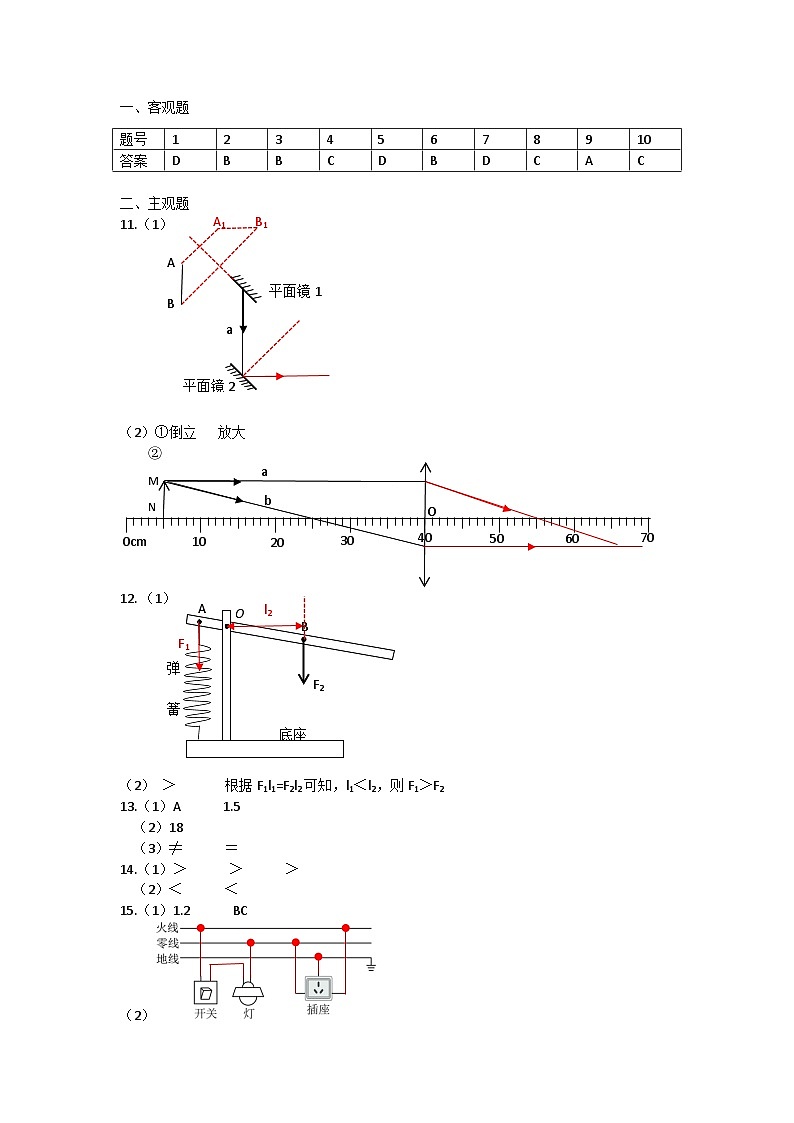 2024年黄浦区一模答案第1页