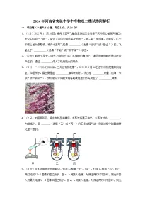 2024年河南省实验中学中考物理二模试卷附解析