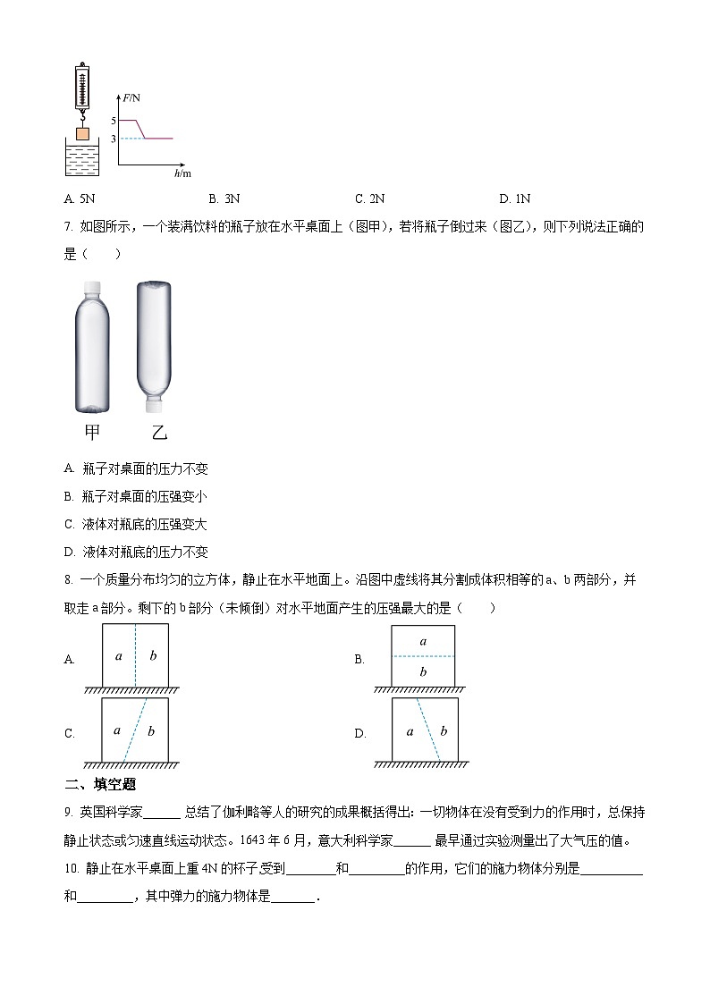 重庆市忠县花桥镇初级中学、马灌初级中学校2023-2024学年八年级下学期期中考试物理试题(原卷版+解析版)02