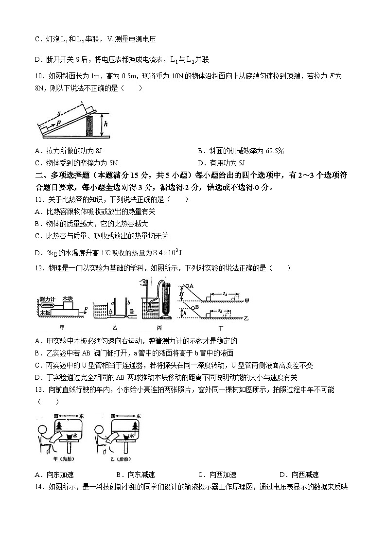 2024年山东省青岛市城阳区九年级物理中考一模试卷(无答案)第3页