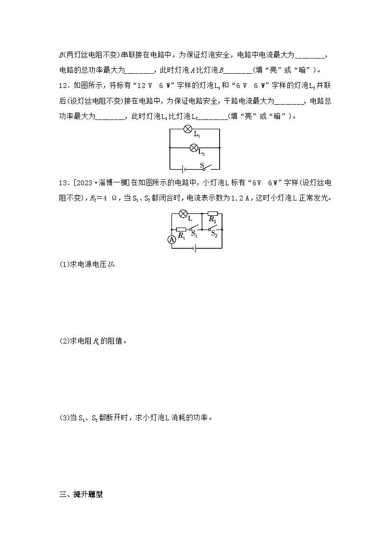 2024年中考物理复习提分题型专训(三)额定电压 额定功率第3页