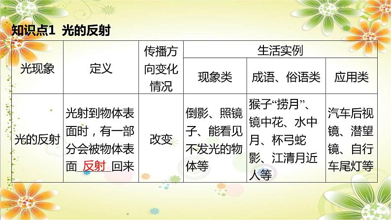 2024年中考物理专题课件:第4讲 光的反射 平面镜成像第2页