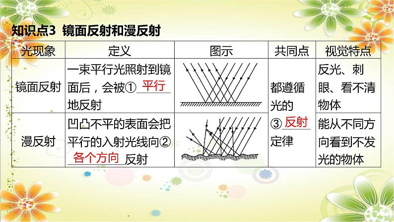 2024年中考物理专题课件:第4讲 光的反射 平面镜成像第4页