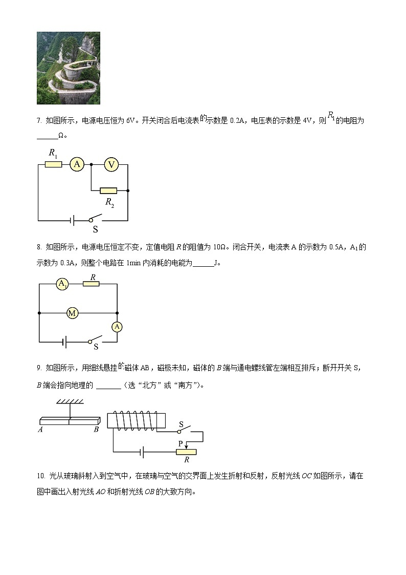2024年安徽省合肥四十五中橡树湾校区中考物理一模试卷(原卷版+解析版)02