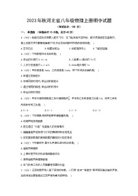 2023年秋河北省八年级物理上册期中试题(含答案)