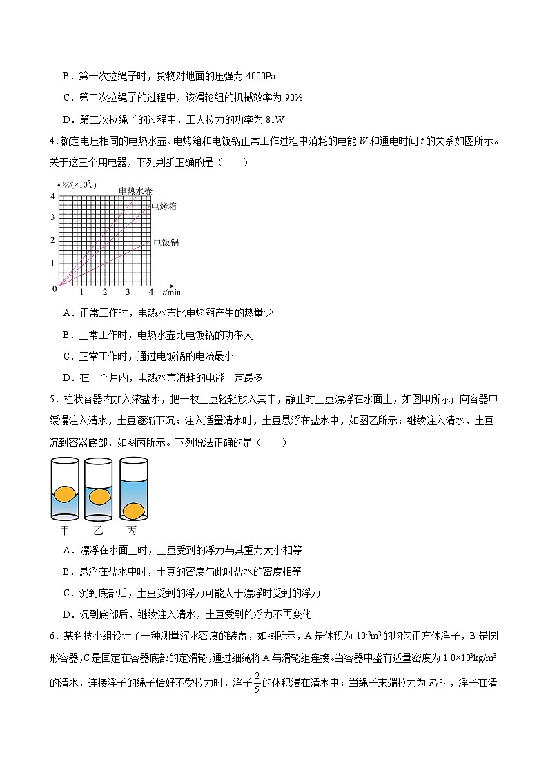 专题02 多项选择题2024年中考物理专项练习(全国通用)原卷版第3页