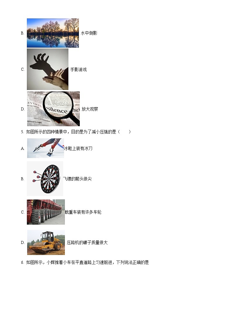 福建省莆田市仙游县郊尾、枫亭教研片区2023-2024学年九年级下学期4月月考物理试题(原卷版)第2页