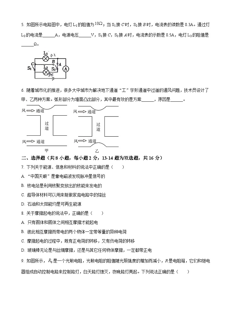 2024年河南省商丘市第一中学中考二模物理试题(原卷版)第2页