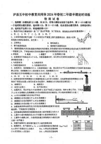 28,四川省泸州市泸县第五中学2023-2024学年八年级下学期4月期中物理试题
