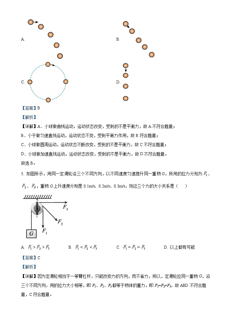广东省茂名市高州市十二校联考2023-2024学年八年级下学期4月期中物理试题(解析版)第3页