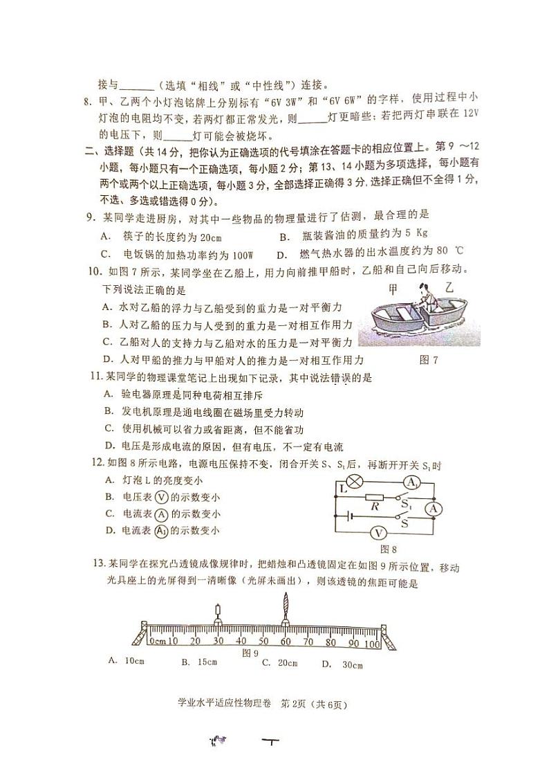 2024年江西省赣州市中考模拟预测物理试题02