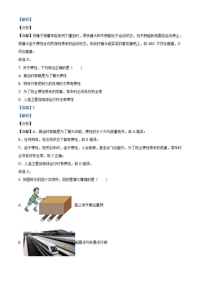 湖南省邵陽市大祥區(qū)渡頭橋中學2023-2024學年八年級下學期期中考試物理試題（解析版）第3頁