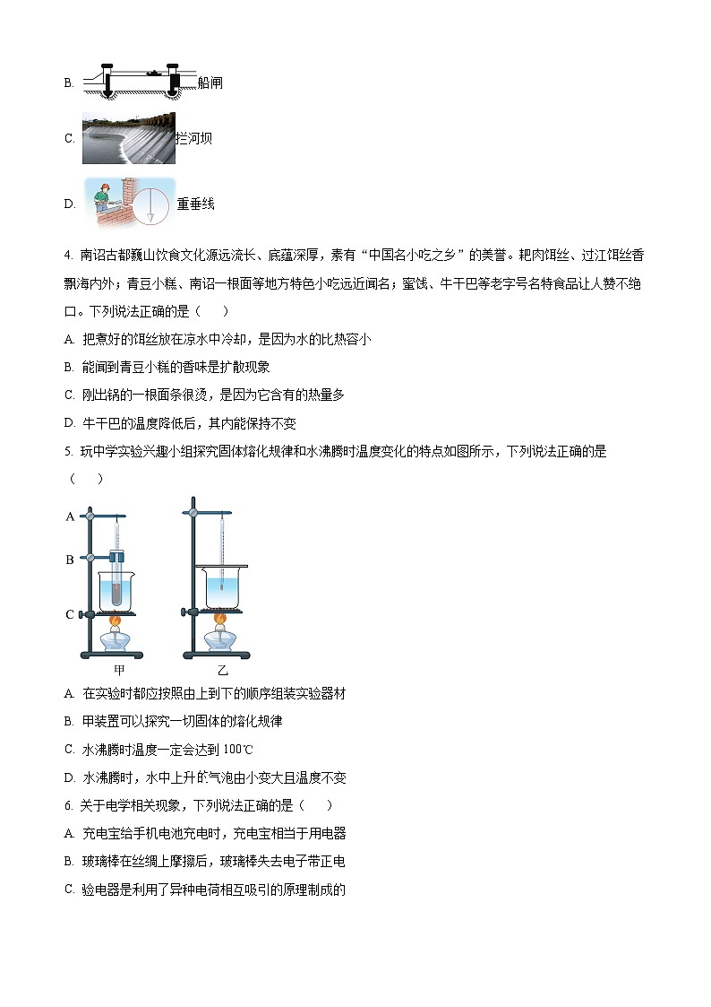 2024年云南省部分縣市中考二模物理試題（原卷版）第2頁(yè)