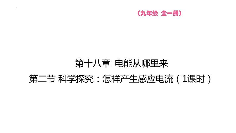 18.2 科学探究_怎样产生感应电流 课件 2023-2024学年物理(沪科版)九年级全一册第1页
