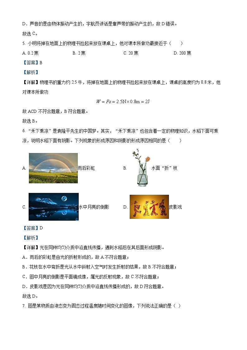 2024年湖南省邵陽縣中考物理模擬試題（解析版）第3頁