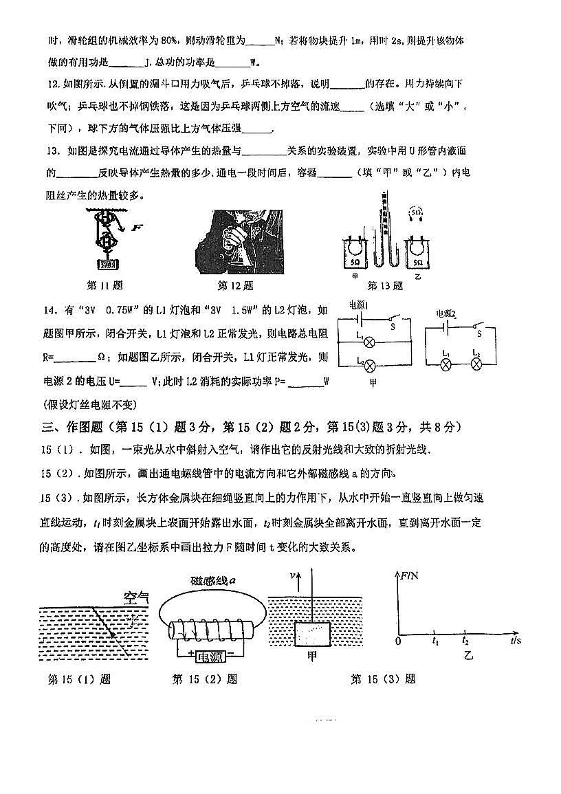2024年廣東省肇慶市地質(zhì)中學(xué)+中考第二次模擬考試物理試題第3頁