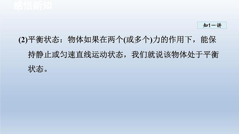 2024八年级物理下册第七章力与运动第三节力的平衡课件(沪科版)第4页