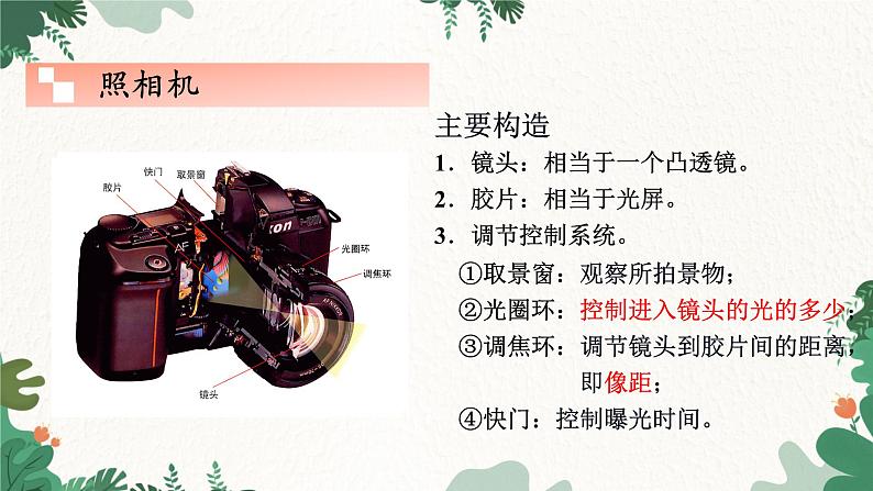 教科版物理八年级上册 第四章5.科学探究:凸透镜成像 第三课时 生活中的透镜课件04