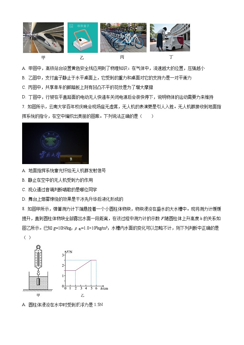 2024年云南省麗江市中考二模物理試題（原卷版）第3頁