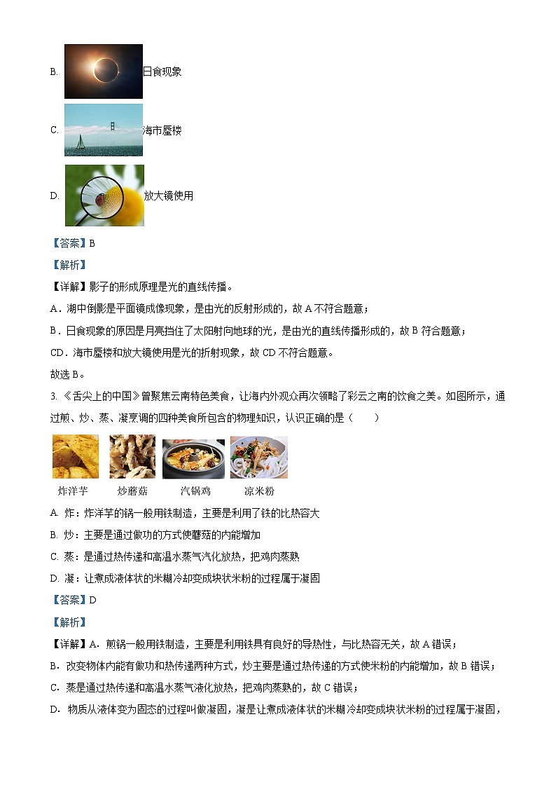2024年云南省麗江市中考二模物理試題（解析版）第2頁
