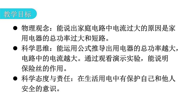 人教版九年级物理第十九章生活用电第二节家庭电路中电流过大的原因教学课件03