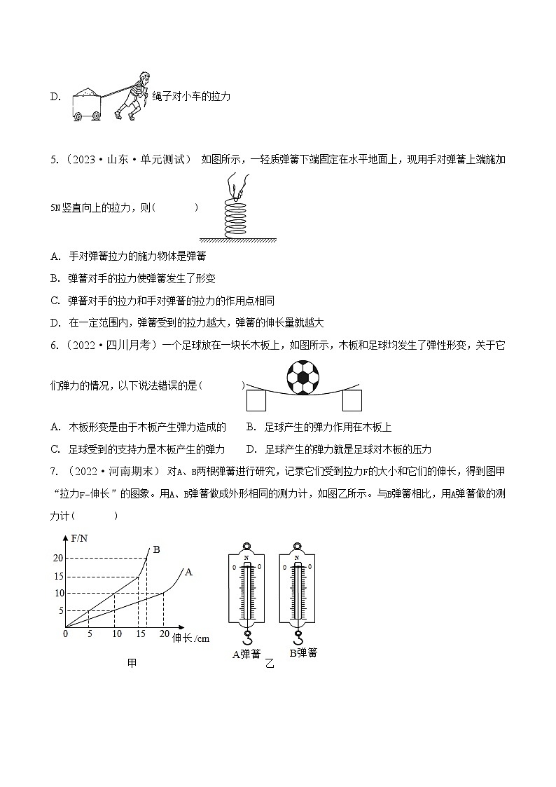 人教版八年级物理下册同步练习课时7.2弹力(原卷版+解析)02