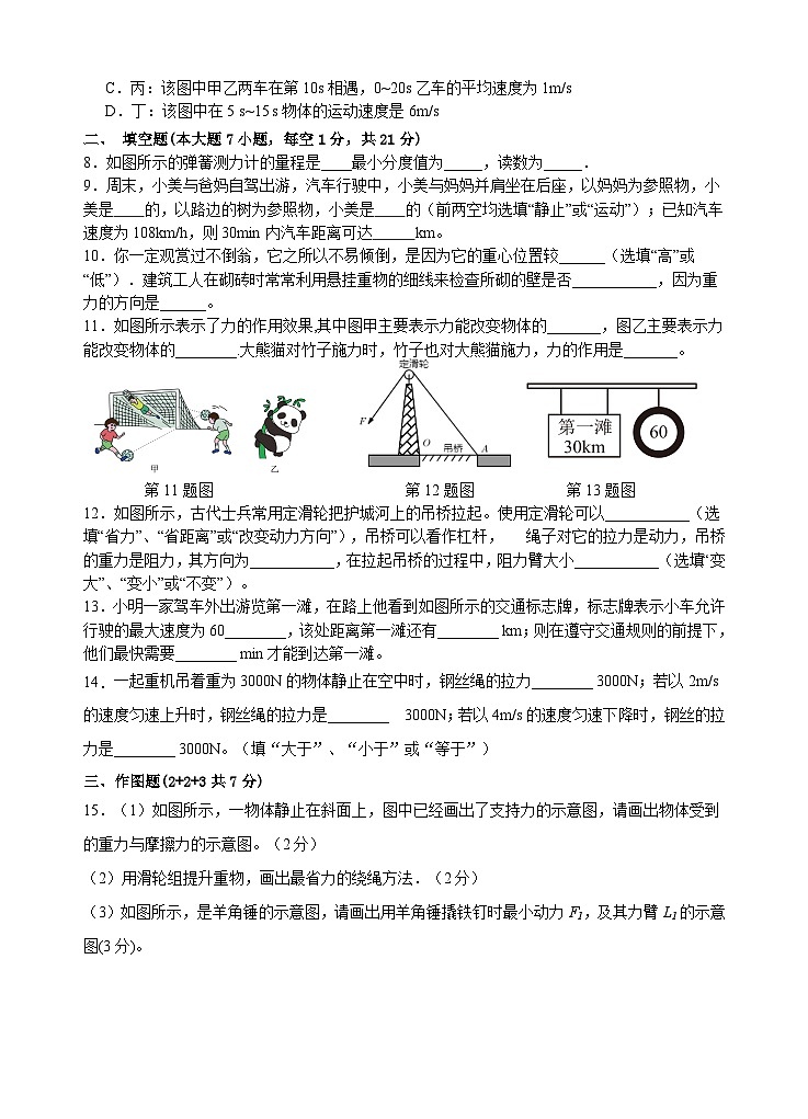 广东省肇庆市端州中学2023-2024学年八年级下学期期中考试物理试题02