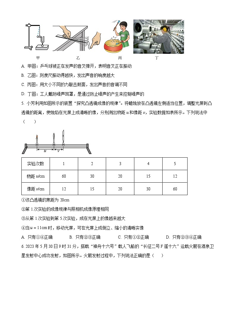 2024年山东省济宁市金乡县中考物理三模试题(原卷版)第3页