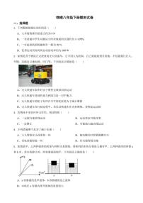 深圳2024年物理八年级下册期末试卷（附参考答案）