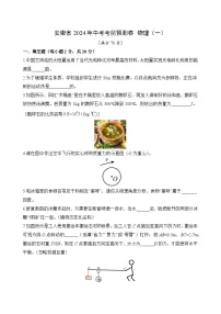 2024年安徽省中考考前预测卷+物理（一）