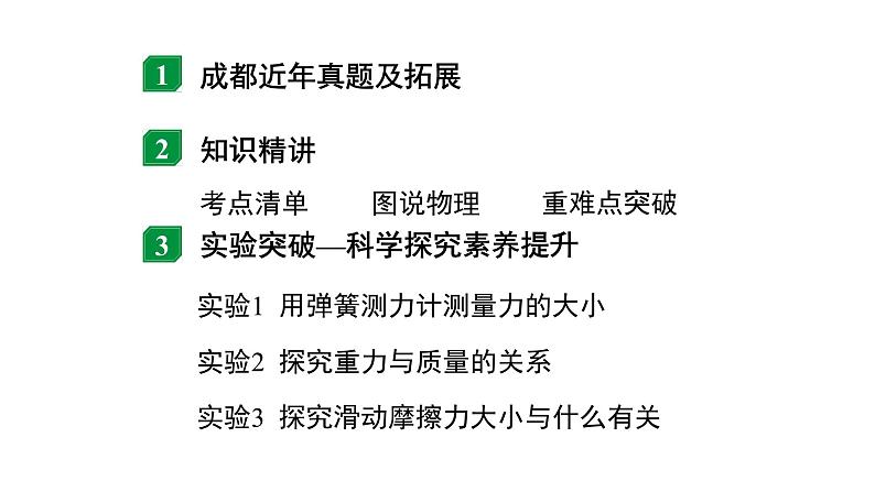 2024成都中考物理二轮专题复习 第9讲 力(课件)第2页