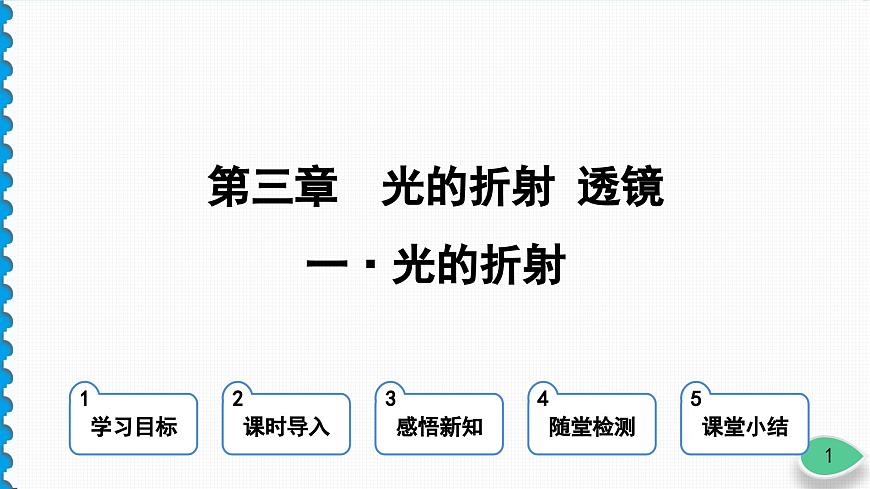 （2024）蘇科版物理八年級上冊3-1光的折射PPT課件第1頁