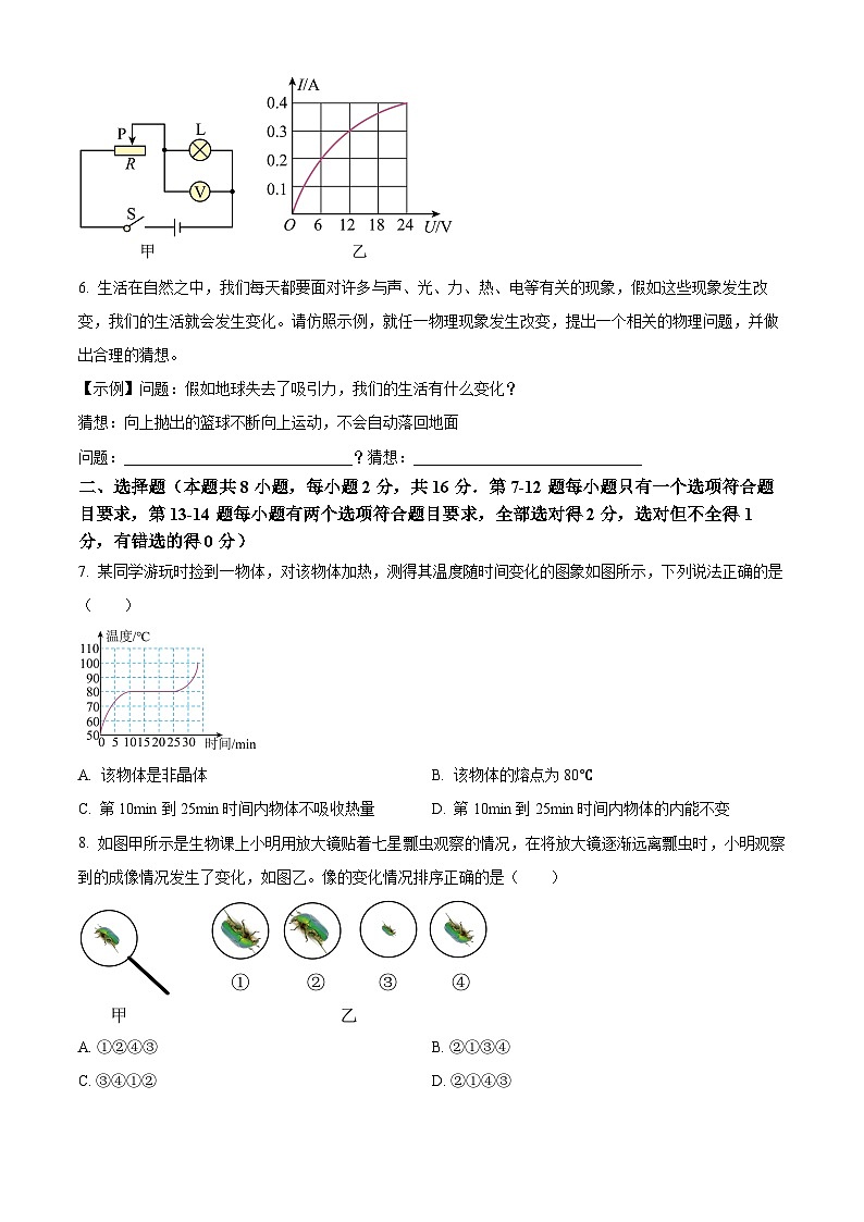 2024年河南省南阳市唐河县中考三模物理试题(原卷版+解析版)第2页