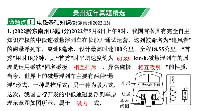 2024贵州中考物理二轮重点专题研究 第十七章 电与磁 (课件)第3页